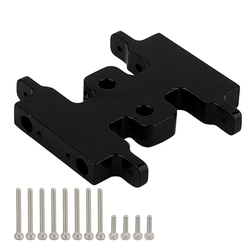 Aluminum Alloy Skid Plate Transmission Bottom Mount for Axial SCX24 C10 JLU Deadbolt Gladiator Bronco 1/24 Crawler Upgrade Parts (Black) - color: Black