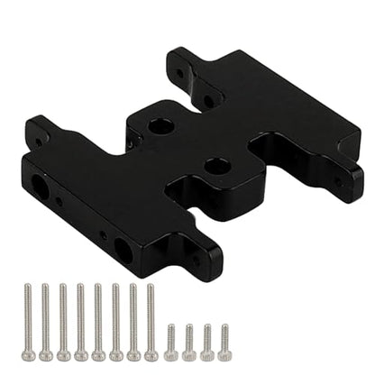 Aluminum Alloy Skid Plate Transmission Bottom Mount for Axial SCX24 C10 JLU Deadbolt Gladiator Bronco 1/24 Crawler Upgrade Parts (Black) - color: Black