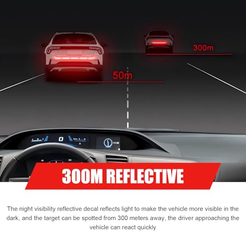 7PCS Car Reflective Stickers, Auto Bumper Reflective Stickers Set, Cars Trunk Strong Reflective Strip Decal, High Intensity Night Safety Warning Decal, Universal Waterproof Bumper Sticker