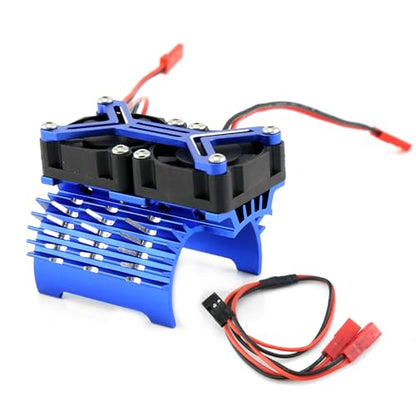 RC Motor Cooling Fan 15000 RPM for 1/8 1/7 Arrma Typhon 6S Kraton 6S Felony Mojave, Dual 30mm Cooling Fans 42mm Alum Motor Heatsink for 4274 4068 4268 Brushless Motor