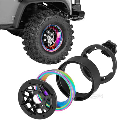 RC 1.3" Beadlock Wheels 1.3 rc Wheels for RC Crawler 1/18 TRX4M,1/24 SCX24,Alloy Aluminium 1.3 Beadlock Wheels 1.3 rc Rims,4pcs,Black - color: Black(4pcs)