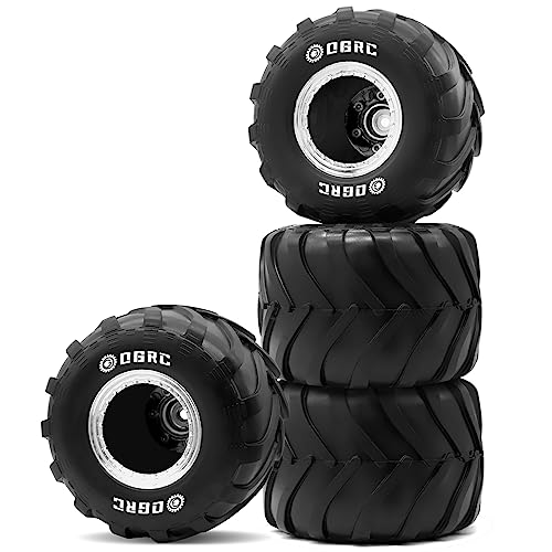 OGRC 1.0" Monster Truck Wheel Tires for SCX24 1/24 RC Crawler Car, 70*49mm | Monster Truck Wheel Rim Tires, M1 Compound, for FMS FCX24 SCX24 B17 Axial 1/24 RC Crawler, Silver - color: Silver