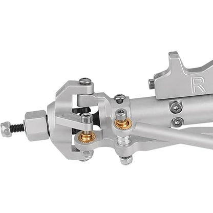 Complete Metal Front Rear Axle for 1/10 RC Rock Crawler Axial Wraith 90018 90020 90045 RR10 90048 90053 (Silver) - color: Silver