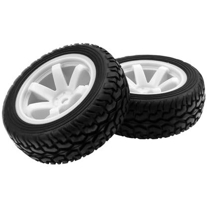 75mm/2.95'' Rubber Tires & Plastic Wheel Rims 12mm Hex w/Foam Compatible with HSP Tamiya HPI Kyosho 1/10 1/12 On-Road RC Touring Car,WLtoys 1/14 144001 RC Buggy (White) - color: White