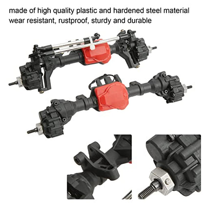 RC Car Axles, Rustproof 2 Pcs 45° Steering Angle Front Rear Portal Axle Assembly Sturdy for Traxxas 1/10 RC Crawler Car