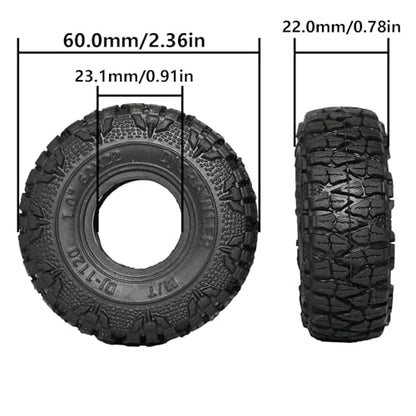 DJCRAWLER 1.0 Inch Sticky Soft Tires 60 * 22mm for SCX24 TRX-4M 1/18 1/24 Wheels Upgrades, High Viscosity RC Crawler MT Rubber Tyre