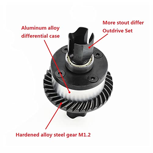 RC Vehicle Differentials, RC Differential Gear, RC Car Metal Differential Kit, Premium RC Front Rear Differential Gear for ZD Racing MX 07 4WD, Durably Aluminum Alloy and Steel Construction