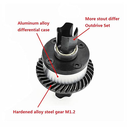 RC Vehicle Differentials, RC Differential Gear, RC Car Metal Differential Kit, Premium RC Front Rear Differential Gear for ZD Racing MX 07 4WD, Durably Aluminum Alloy and Steel Construction