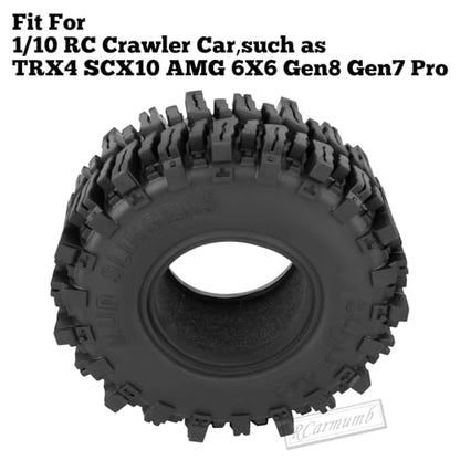2.2 Inch RC Crawler Tires for 1/10 TRX4 SCX10 Capra AMG 6x6 Gen8 Everest Gen7 Pro Off-Road Vehicles,All-Terrain High Grip Soft Rubber Tires w/Deep Tread & Foam Insert,StyleC - style: StyleC(4pcs)
