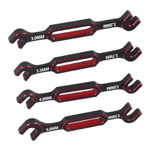 Dpofirs Compact RC Universal Wrench Kit 8pcs | 3.0-6.0mm Turnbuckle Nut Ball Joint Remover for Boat Crawler Car (Red) - color: Red