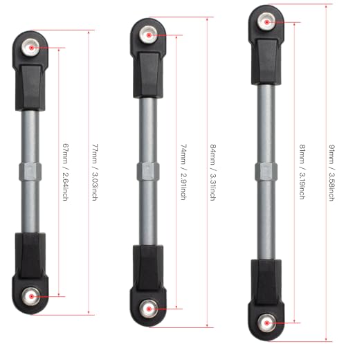 6Pcs Adjustable Aluminum Turnbuckles Camber Links Set for Traxxas Slash 4X4 2WD / Rustler/Stampede/Hoss/Bandit 1/10 RC Short Course Trucks Replacement Upgrade Accessories (Titanium) - color: Titanium
