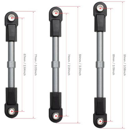6Pcs Adjustable Aluminum Turnbuckles Camber Links Set for Traxxas Slash 4X4 2WD / Rustler/Stampede/Hoss/Bandit 1/10 RC Short Course Trucks Replacement Upgrade Accessories (Titanium) - color: Titanium