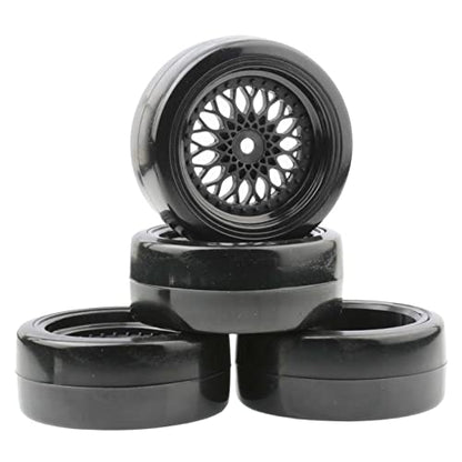 1/10 Drift Car Tires Set, Diameter 63mm RC Car Road Wheels and Tires with 12mm Hex RC Drift Car Tires Offset 3/6/9mm Fit for HSP HPI Sakura RC Car Accessories (Color : Offset 9mm) - color: Offset 9mm