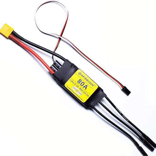 80A ESC 2-6S LiPo Brushless Electronic Speed Controller | With BEC XT60 &4.0mm Plug for RC Airplane Drone Model - size: 80A