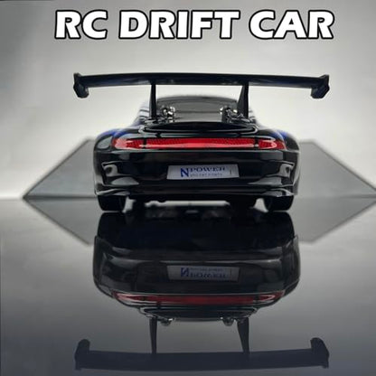 HTURCCOP RC Drift Car 2.4GHz 1:24 Scale 4WD High Speed Remote Control Cars Vehicle with LED Lights Two Batteries and Drifting Tires Racing Sport Toy Cars for Adults Boys Girls Kids - color: White