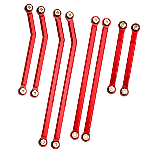 High Clearance Front Links Set for Axial SCX24 Gladiator AXI00005, 8PCS (Red) - color: Red