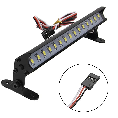 5.51" RC 15Led LED Light Bar Kit Roof Lamp Body Shell Roof Light Compatible with Traxxas TRX-4 SCX10 Wraith 90046 D90 SCX10 II CC01 Redcat Gen7 Gen8 1/10 RC Crawler Car Truck (White)