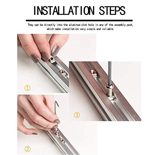 100pcs 2020 Series M5 Thread T Nuts Hammer Head Fastener Nut Sliding T-Nut,Nickel Plated Carbon Steel Nut for 20 Series Aluminum Extrusion Profile T Slot 6mm (2020 Series M5) - size: 2020 Series M5