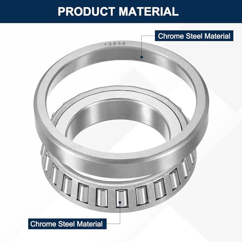 uxcell 13889/13836 Tapered Roller Bearing Cone and Cup Set, 1.5" Bore x 2.5625" OD x 0.5" Thick, Chrome Steel Taper Bearing Set, ABEC-3 - size: 13889/13836