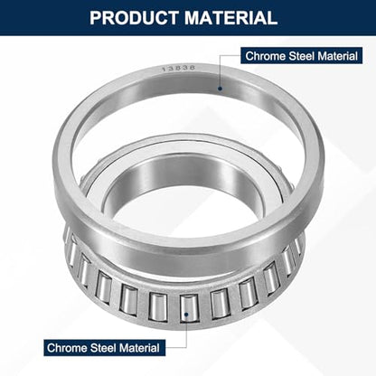 uxcell 13889/13836 Tapered Roller Bearing Cone and Cup Set, 1.5" Bore x 2.5625" OD x 0.5" Thick, Chrome Steel Taper Bearing Set, ABEC-3 - size: 13889/13836
