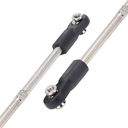 plplaaoo M4 Steering Linkage Rod Set Adjustable 110 120mm for 1/8 RC Racing Truck Car Metal Plastic Material Black Color 4Pcs