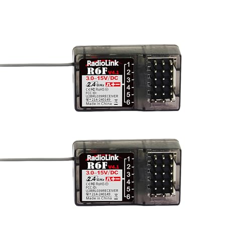 Radiolink R6F 2 PCS 2.4Ghz RC Car/Boat Receivers 6 Channels Low Response Latency RC Training Lightweight for Remote Controller RC4GS V3 RC6GS V3 RC8X (No Gyro)