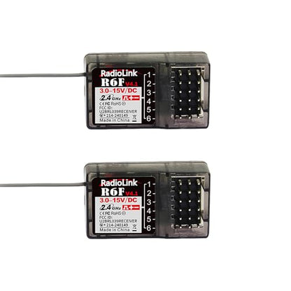 Radiolink R6F 2 PCS 2.4Ghz RC Car/Boat Receivers 6 Channels Low Response Latency RC Training Lightweight for Remote Controller RC4GS V3 RC6GS V3 RC8X (No Gyro)