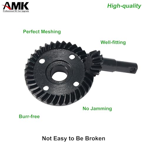 AMK Steel TRX4 Bevel Gear 12T-33T Overdrive 10T-35T Underdrive Differential Gears Ring Pinion Set for 1/10 RC Crawler TRX6 TRX4 Upgrades
