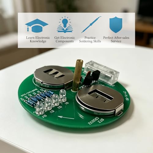 ISolderStore Soldering Project Soldering Practice Kit LED Rotating Desk Gyroscope DIY Kit Electronics Kit for Beginner