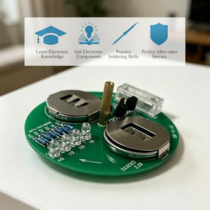 ISolderStore Soldering Project Soldering Practice Kit LED Rotating Desk Gyroscope DIY Kit Electronics Kit for Beginner