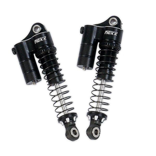 Nexx Racing Reservoir Shocks (4pcs) for 1/18 RC Crawler Redcat Ascent-18 - Remote Control Car, RC Cars, RC Crawler 1/18 4WD Nexx Racing Upgrade Parts (HELIDIRECT) (Black - 53mm) - color: Black - 53mm