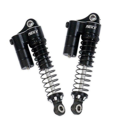 Nexx Racing Reservoir Shocks (4pcs) for 1/18 RC Crawler Redcat Ascent-18 - Remote Control Car, RC Cars, RC Crawler 1/18 4WD Nexx Racing Upgrade Parts (HELIDIRECT) (Black - 53mm) - color: Black - 53mm