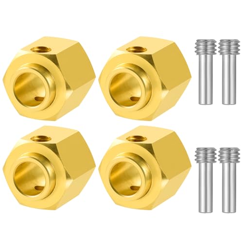 4Pcs Brass 12mm Wheel Hex Hubs Adapter, 11mm Thickness | 5mm, 8mm, 9mm, 10mm, 11mm, 12mm, Extension Combiner, Counterweight, For 1/10 Tra-xxas TRX4, RC Crawler Car - color: 11mm Thickness