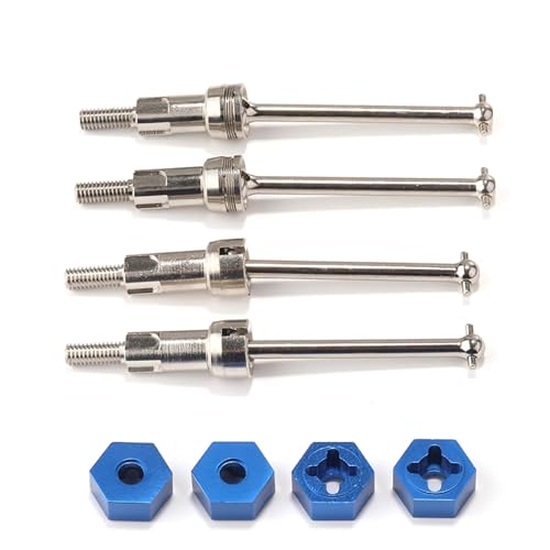 Compatible with ARRMA for Mojave for GROM RC Car Upgrade Modification Parts Accessories Drive Shaft CVD Steel Wheel Nut RC Car DriveShafts(Silver) - color: Silver