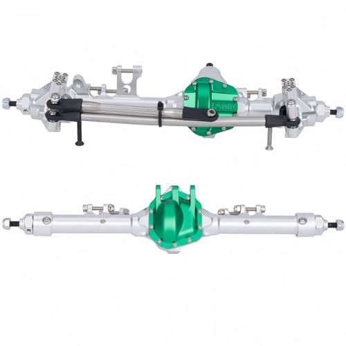 HD44 Axles, 1/10 RC Offset Straight Axles, CNC Aluminum Integrated Front & Rear Axles with High-Strength Steel Gears, for 1/10 RC Crawlers Vanquish VS4-10 & Axial SCX10 II Upgrades (Silvery) - color: Silvery