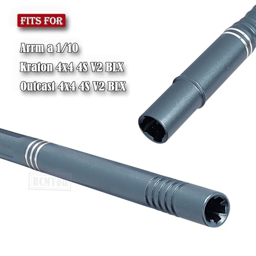 Aluminum RC Center Slider Driveshaft Upgrades Part for 1/10 Kraton 4x4 4S V2 BLX,Outcast 4x4 4S V2 BLX,Center Slider CVD Hops Up,Titanium - color: Titanium - Parts