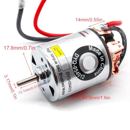 HUIOP 540 Brushed Motor Waterproof Stainless Steel Shell Brushed Motor 17T Climbing Car Large Torque Motor Replacement for Axial SCX10 AXI03007 90046 Redcat Gen8 TT02,Brushed Motor