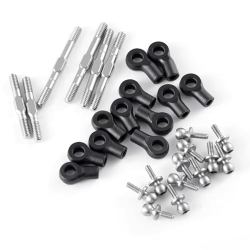 RC car Components Compatible with LOSI Micro-B 2WD for Buggy 1/24 RC Car Upgrade Parts 1Set Stainless Steel Adjustable Linkage Link Rod Set W Ball End