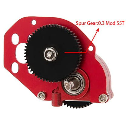 DKKY SCX24 Transmission Complete Gearbox for Axial SCX24 Bronco C10 JLU Gladiator Deadbolt 1/24 RC Crawler Upgrade Parts (Black) - color: Red