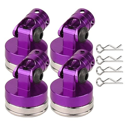 4PCS RC Magnetic Body Post with Clips,Alloy Magnetic Stealth Invisible Body Shell Mount Column Compatible with HSP Redcat Himoto Traxxas SCX10 4WD 1/10 RC Car (Purple) - color: Purple
