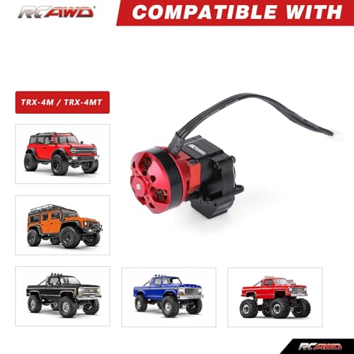 RCAWD 2204 2800KV Brushless Outrunner Motor Transmission with 30A Brushless Esc Pedals for 1/18 TRX4M Series Upgrades Part