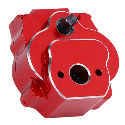 24:1 Complete Transmission Gearbox, CNC Aluminum Alloy RC Crawler Gearbox, Metal Gear Set with 24:1 Reduction Ratio for Ascent - 18 1/18 RC Car Upgrade Part (Red) - color: Red