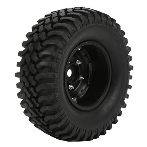 RC Rubber Tires Set, RC Tires and Wheel Rims Set 4pcs Durable Heavy Duty 100mm for 1/10 RC Crawler
