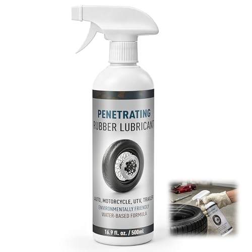 16.9 oz Bottle Tire Mounting Rubber Lubricant, Tire Mounting and Demounting Lubricant for Enhanced Bead Seal & Rust Protection for Car, Truck, Motorcycle, UTV & Trailer, Ready to Use Spray