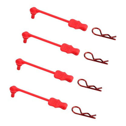 8PCS TGCWENG Universal RC Body Clips w/Pull Tabs Car Clips R Clips for All 1/10 1/12 Scale TRX4 Losi HPI Arrma Kyosho Himoto RC Car Truck Crawler Body Shell Upgrades (1.2mm Red Clips+Red Pull) - color: Red Clips+Red Pull
