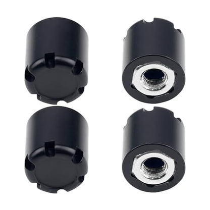 4PCS RC M4 Wheel Hex Nuts with Tools,CNC Aluminum RC Car Dustproof Wheel Rim Center Cap Hub Suit for TRX4 Axial SCX10 Redcar D90 Tamiya Etc 1/10 RC Crawler Car Upgrades (Black) - color: Black
