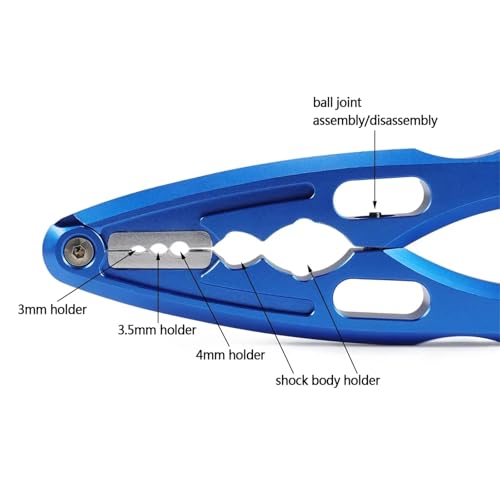 RC Car Accessories Compatible with LCG 1/10 RC Crawler Boats Drones Rigs Links Building CNC Pliers Pivot Ball Disassembly Tool Shock Body Shaft Holder(Blue) - size: Blue