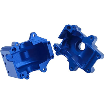 Metal Front/Rear Gearbox Housing Bulkhead Differential Gear Box Cover Case # 9529 Compatible with Traxxas 1/8 Sledge 4WD 95076-4 RC Monster Truck Upgarde Parts (Blue) - color: Blue