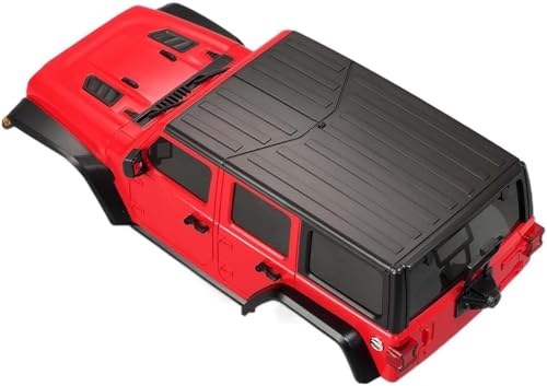 6.10inch/155mm Wheelbase Shell ABS Hardtop Body Kit Replacement Part for TRX4M Bronco Defender AX8560 1/18 RC Crawler Chassis (Red) - color: Red