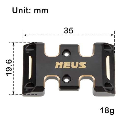 MEUS RACING 18g Brass Skid Plate for Axial SCX24 1/24 RC Crawler Upgrades (Brass) - color: Brass